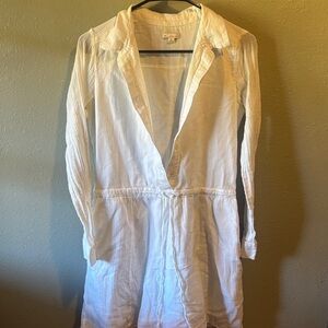 GAP Cream Button-Front Mini Dress